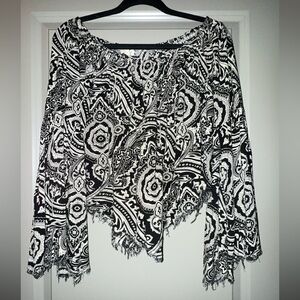 Cotton Candy Black and White Paisley Blouse